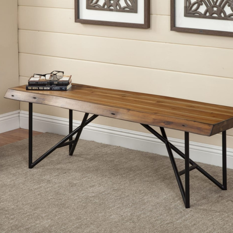 Live Edge Light Walnut Bench