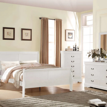 23827EK-4PC 4PC SETSS LOUIS PHILIPPE WHITE EK BED