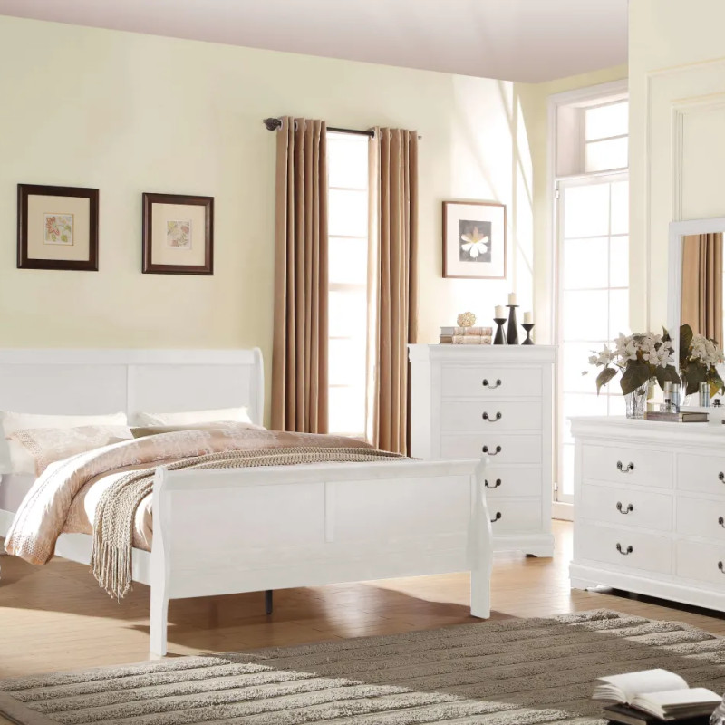 23827EK-4PC 4PC SETSS LOUIS PHILIPPE WHITE EK BED