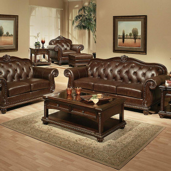 15030-15031 2PC SETS TOP+SPLIT LEATHER SOFA + LOVESEAT
