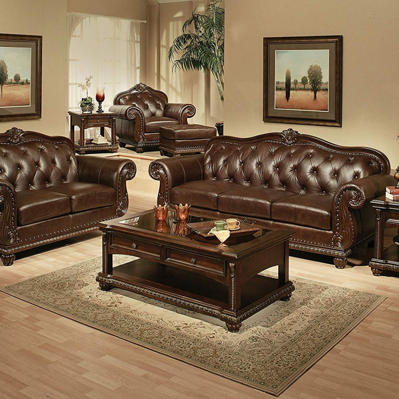 15030-15031 2PC SETS TOP+SPLIT LEATHER SOFA + LOVESEAT