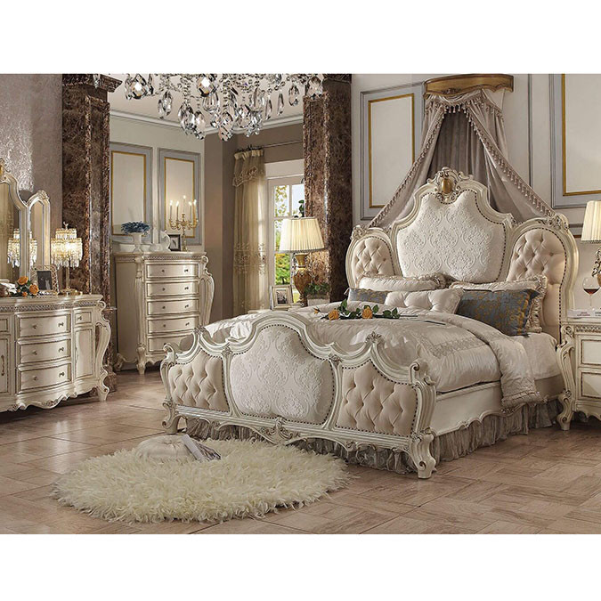 26880Q-4PC 4PC SETS PICARDY ANTIQUE PEARL Q BED
