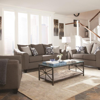 Salizar Transitional Grey Three-Piece Living Room Set 506021-S3