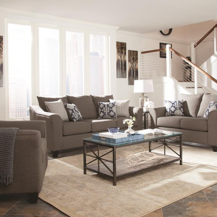 Salizar Transitional Grey Three-Piece Living Room Set 506021-S3