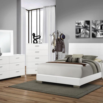 Felicity Contemporary White California King Four-Piece Set 203501KW-S4
