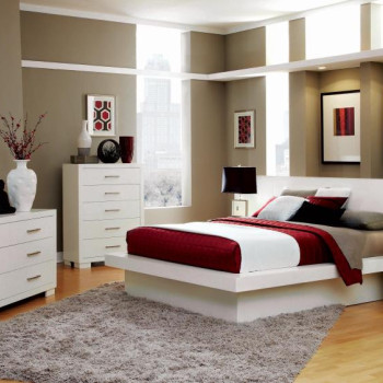 Jessica Queen Platform Bed 4 Piece Set (Q.BED,NS,DR,MR) 202990Q-S4