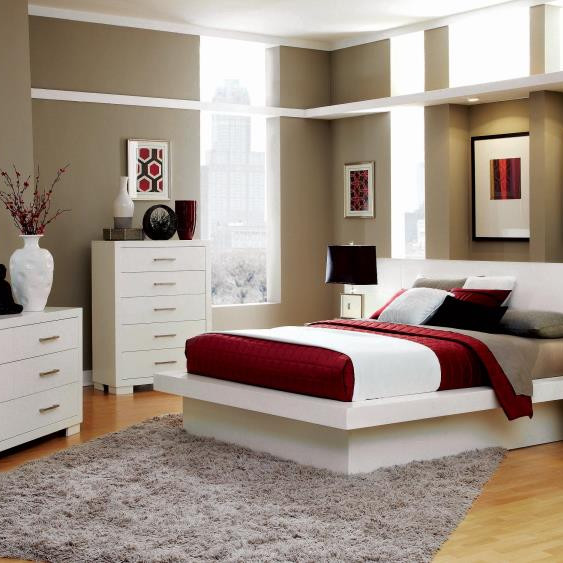Jessica Queen Platform Bed 4 Piece Set (Q.BED,NS,DR,MR) 202990Q-S4