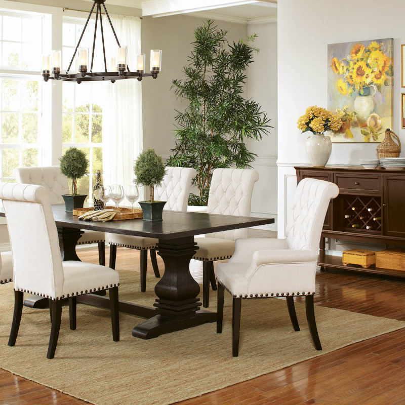 Parkins Traditional Rustic Espresso Dining Table and Chair Sets 5Pc
