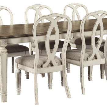 D743 Realyn 9PC SETS Oval Dining Room EXT Table + 8 Side Chairs (D743-02)