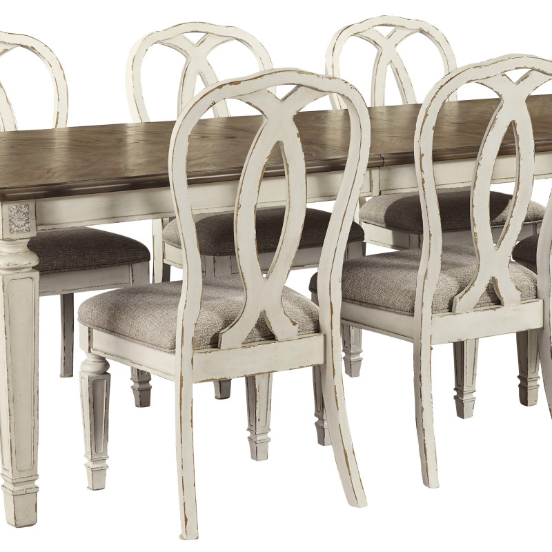 D743 Realyn 9PC SETS Oval Dining Room EXT Table + 8 Side Chairs (D743-02)