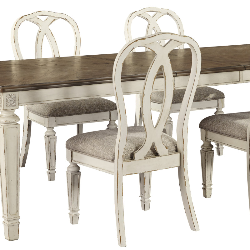 D743 Realyn 7PC SETS Oval Dining Room EXT Table + 6 Side Chairs (D743-02)