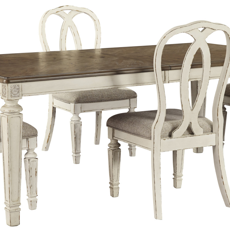 D743 Realyn 5PC SETS Oval Dining Room EXT Table + 4 Side Chairs (D743-02)