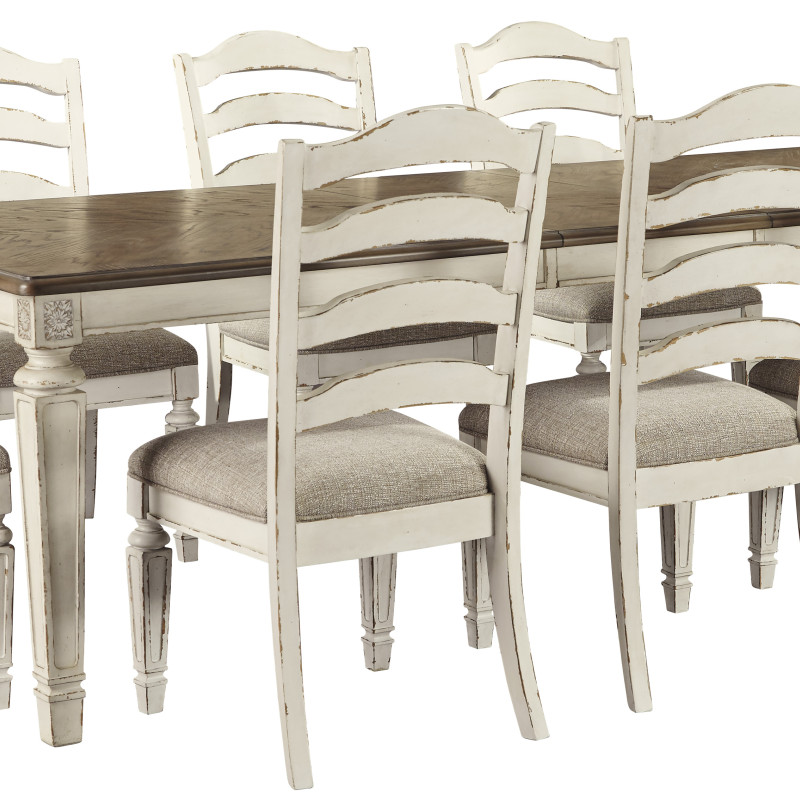 D743 Realyn 9PC SETS Oval Dining Room EXT Table + 8 Side Chairs (D743-01)