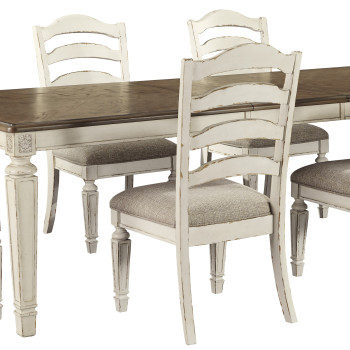 D743 Realyn 7PC SETS Oval Dining Room EXT Table + 6 Side Chairs (D743-01)