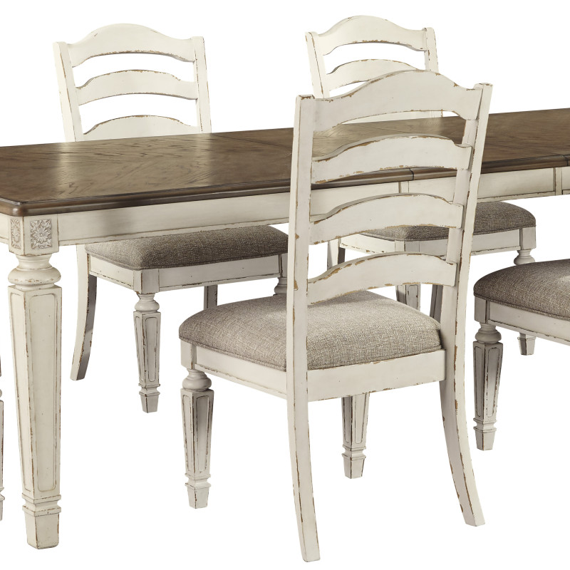 D743 Realyn 7PC SETS Oval Dining Room EXT Table + 6 Side Chairs (D743-01)
