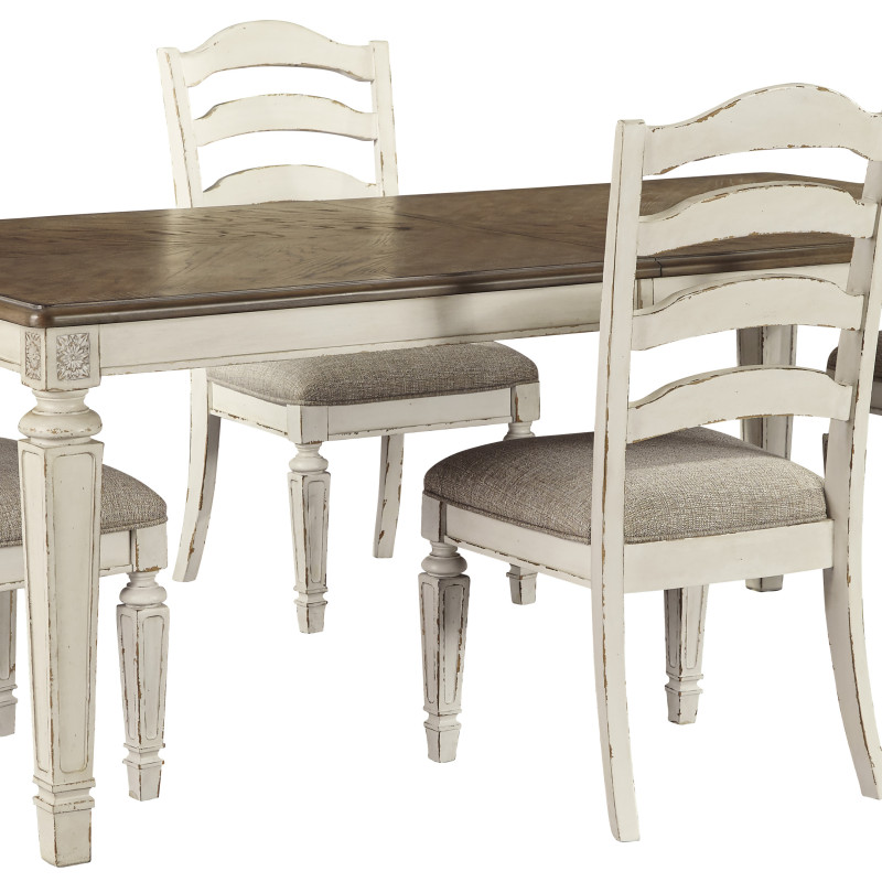 D743 Realyn 5PC SETS Oval Dining Room EXT Table + 4 Side Chairs (D743-01)