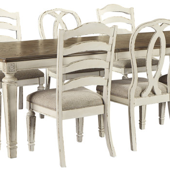 D743 Realyn 9PC SETS Oval Dining Room EXT Table + 4 Side Chairs (D743-01) + 4 Side Chairs (D743-02)