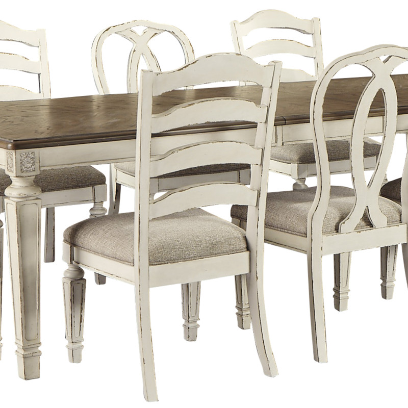 D743 Realyn 9PC SETS Oval Dining Room EXT Table + 4 Side Chairs (D743-01) + 4 Side Chairs (D743-02)