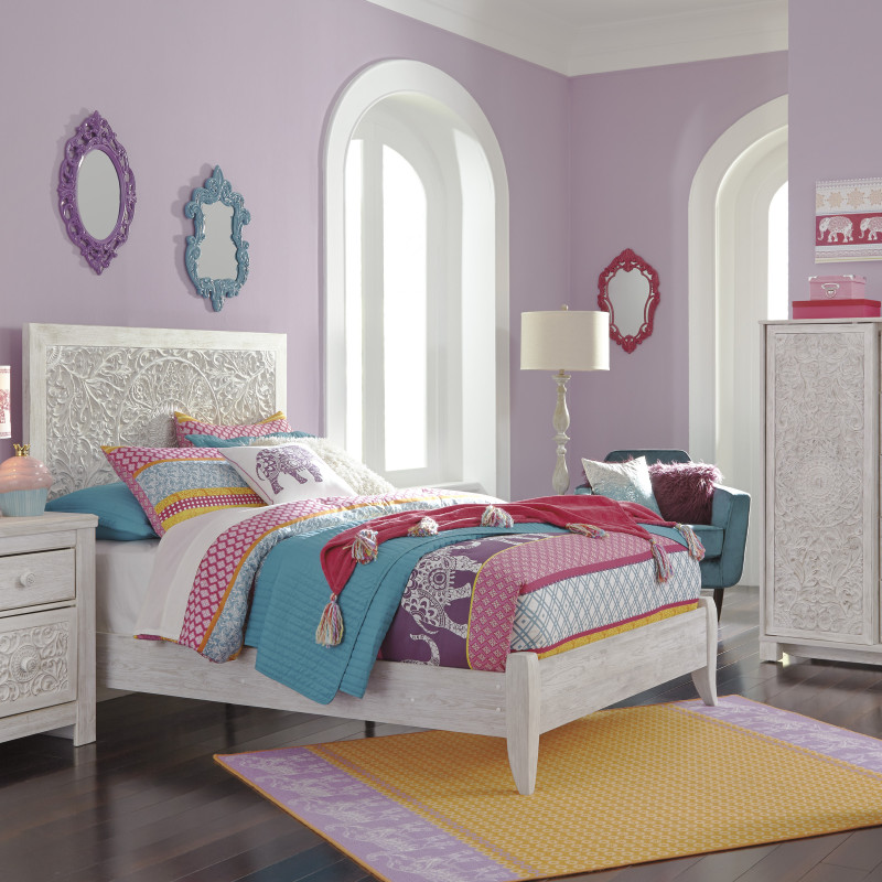 B181 Paxberry 3PC SETS Full Panel Bed (Full Bed + Chest + Night Stand)