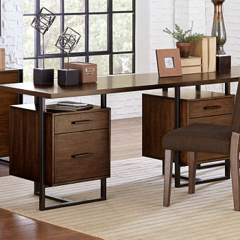 Sedley Writing Desk with Two Cabinets - Walnut