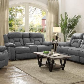 602261-S3 3PC SETS MOTION SOFA + MOTION LOVESEAT WITH CONSOLE + GLIDER RECLINER