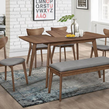 108080-S6 6PC SETS DINING TABLE + 4 CHAIRS + BENCH