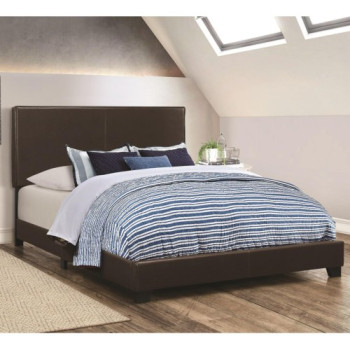 300762F Dorian Brown Upholstered Leatherette Full Bed