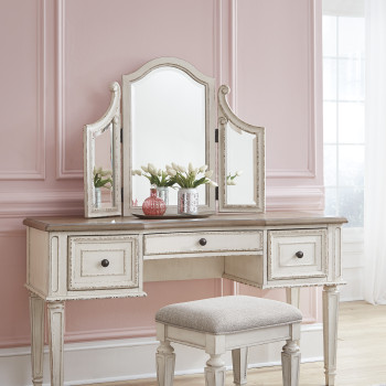 B743 Realyn Vanity/Mirror/Stool (3/CN)