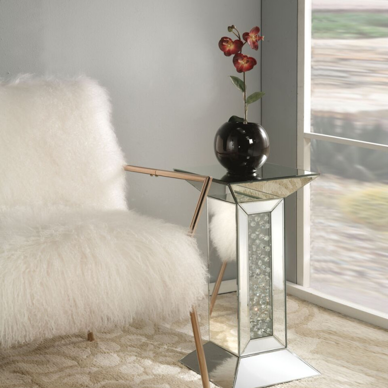 MIRROR PEDESTAL SIDE TABLE 97306