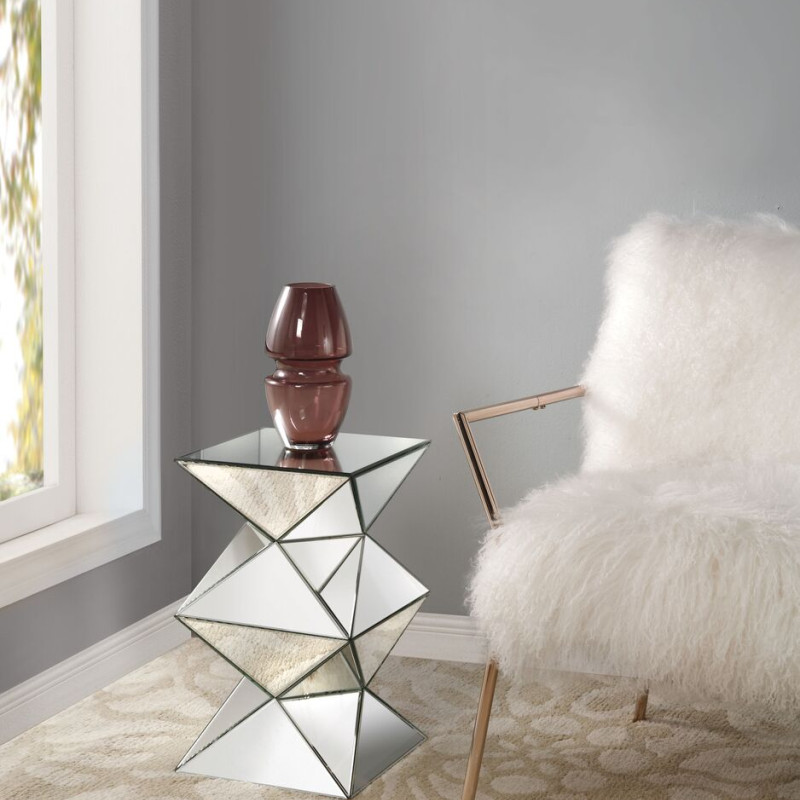 97308 MIRROR PEDESTAL END TABLE