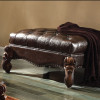 Versailles Traditional Dark Brown Cherry Oak PU Wood Ottoman 96538
