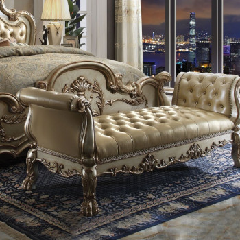 Bench Gold Patina & Bone Finish 96488