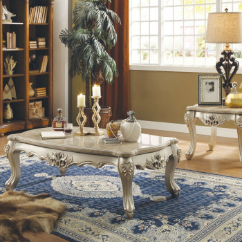 COFFEE TABLE W/MARBLE TOP 81040