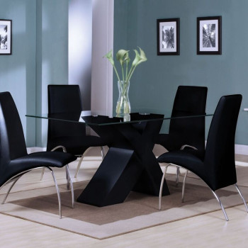71110 PERVIS BLACK DINING TABLE