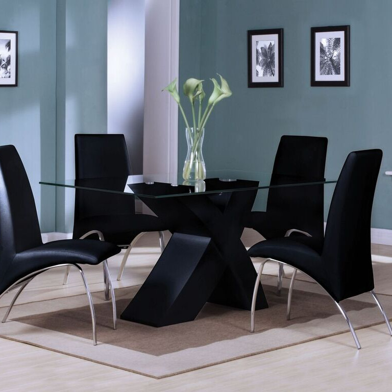 71110 PERVIS BLACK DINING TABLE