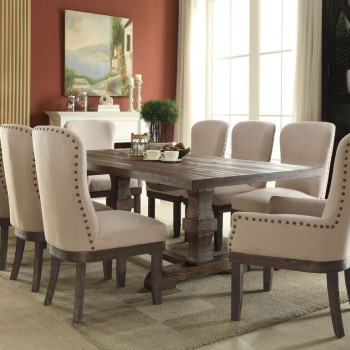 60737+60743*2+60742*6 9PC SETS LANDON DINING TABLE  + 6 SIDE CHAIR + 2 ARM CHAIRS