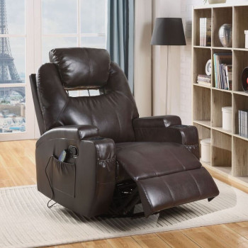 59278 BRWON ROCKER RECLINER W/SWIVEL