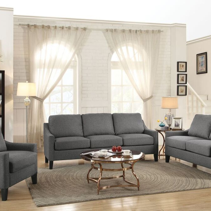 53756 GRAY FABRIC LOVESEAT