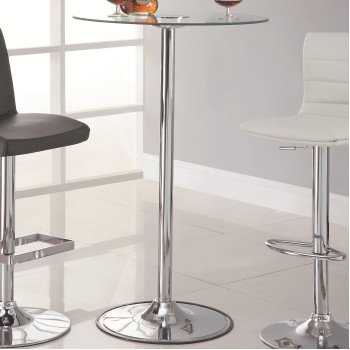 LED 42” Transitioning LED Bar Table with Chrome Base 122400