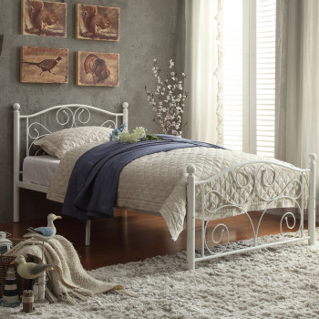 Pallina Metal Platform Bed - White 2021FW-1