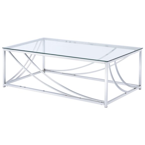 720490 Modern Glass Top Cocktail Table 720498