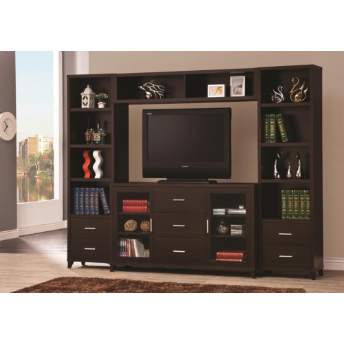 Entertainment Units Cappuccino Entertainment Wall Unit 700881+700882+700883