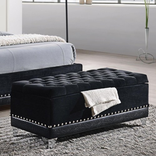 Barzini Glamorous Upholstered Bench Trunk 300644