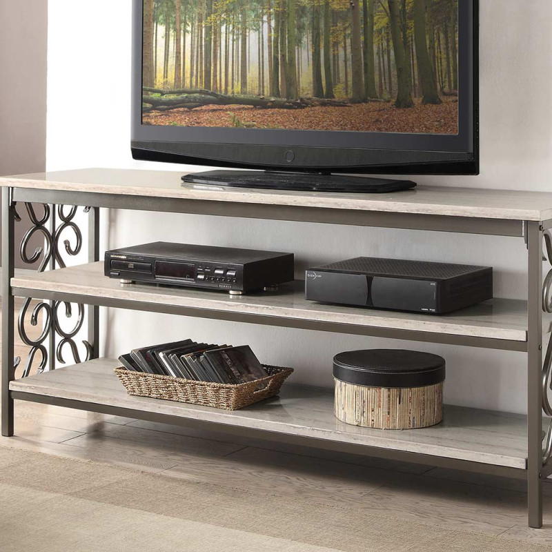 Fairhope 62-inch TV Stand/Sofa Table with Faux Marble Top 35800-S