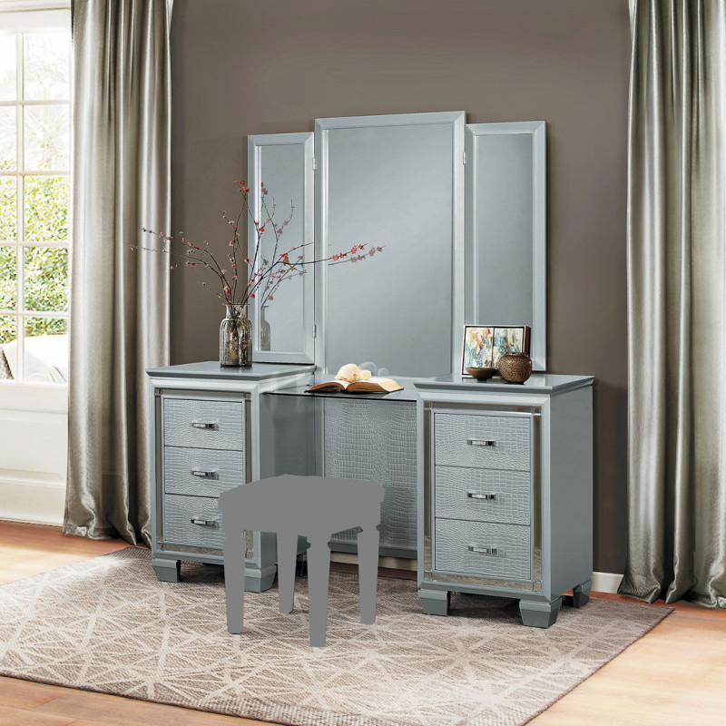 Allura Vanity with Mirror - Silver 1916-15