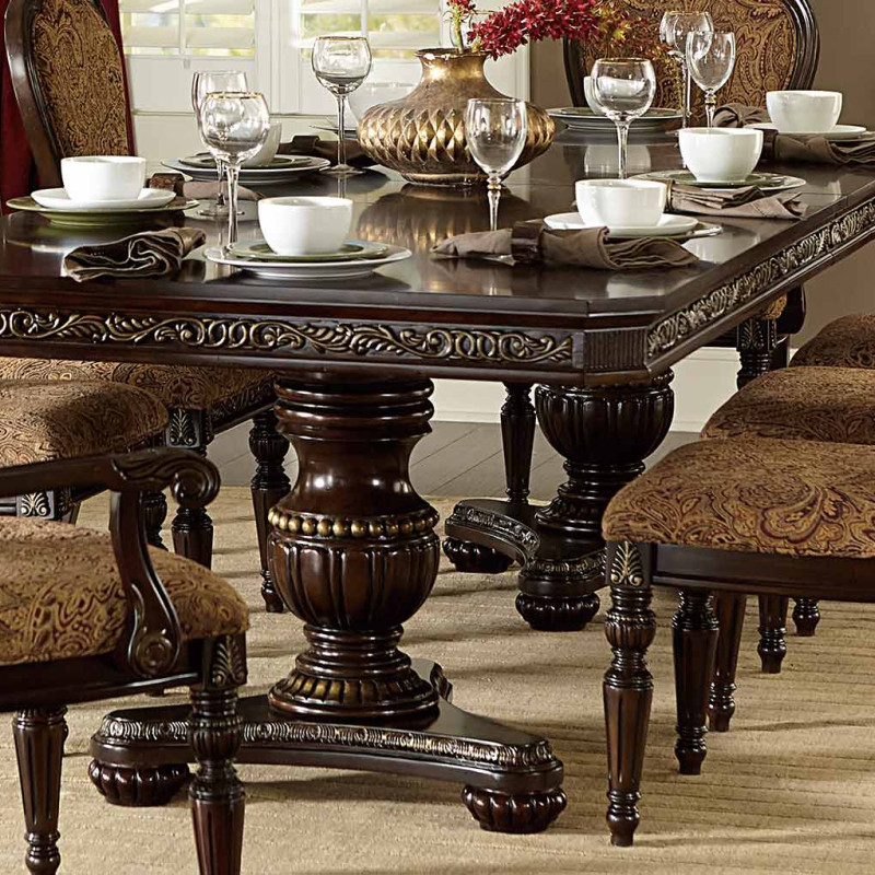 Russian Hill Double Pedestal Dining Table - Cherry 1808-112+B