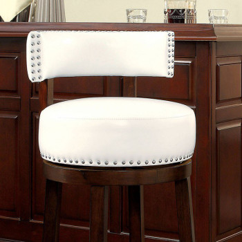 SHIRLEY 25" BAR STOOL (2/BOX) Dark Oak/White