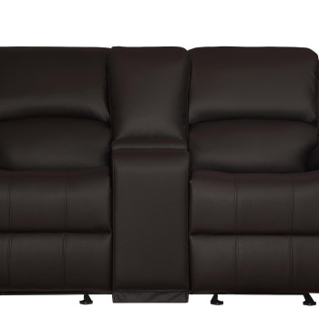 9928DBR Clarkdale Double Glider Reclining Love Seat with Center Console