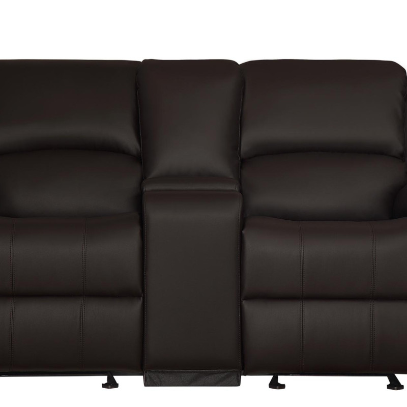 9928DBR Clarkdale Double Glider Reclining Love Seat with Center Console