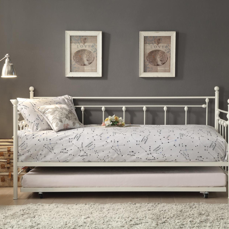 4965W Lorena Metal Daybed with Trundle